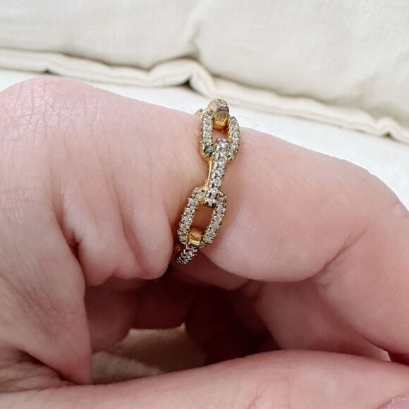 Gold Chain Link Women's Ring - Picture 2 of 2